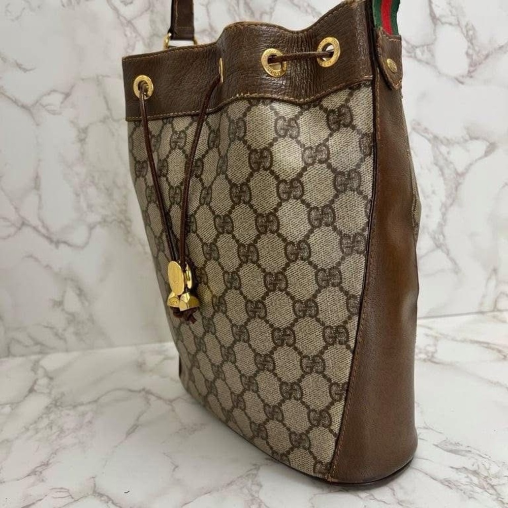 Vintage Gucci Monogram Small Drawstring Bucket - image 7